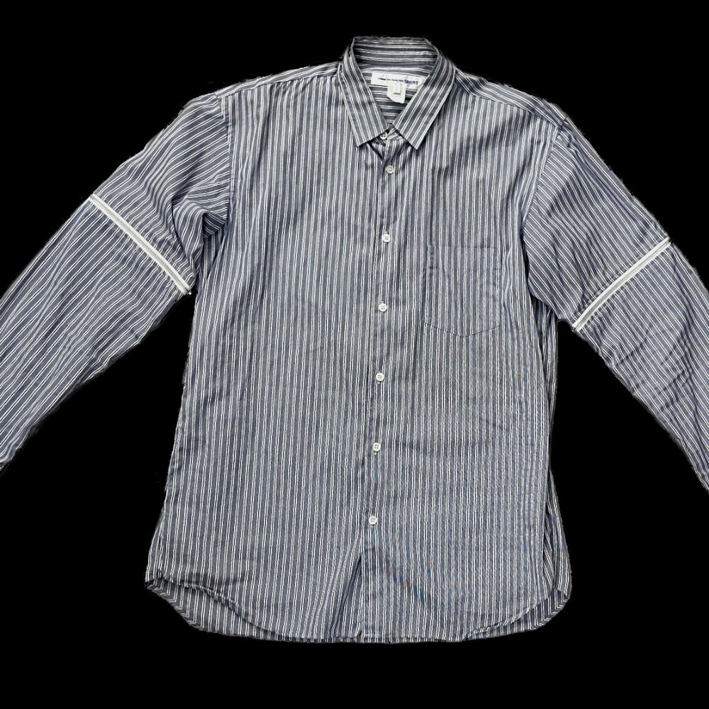 COMME des GARÇONS Shirt Zip-Off Sleeve Stripe Button-Up